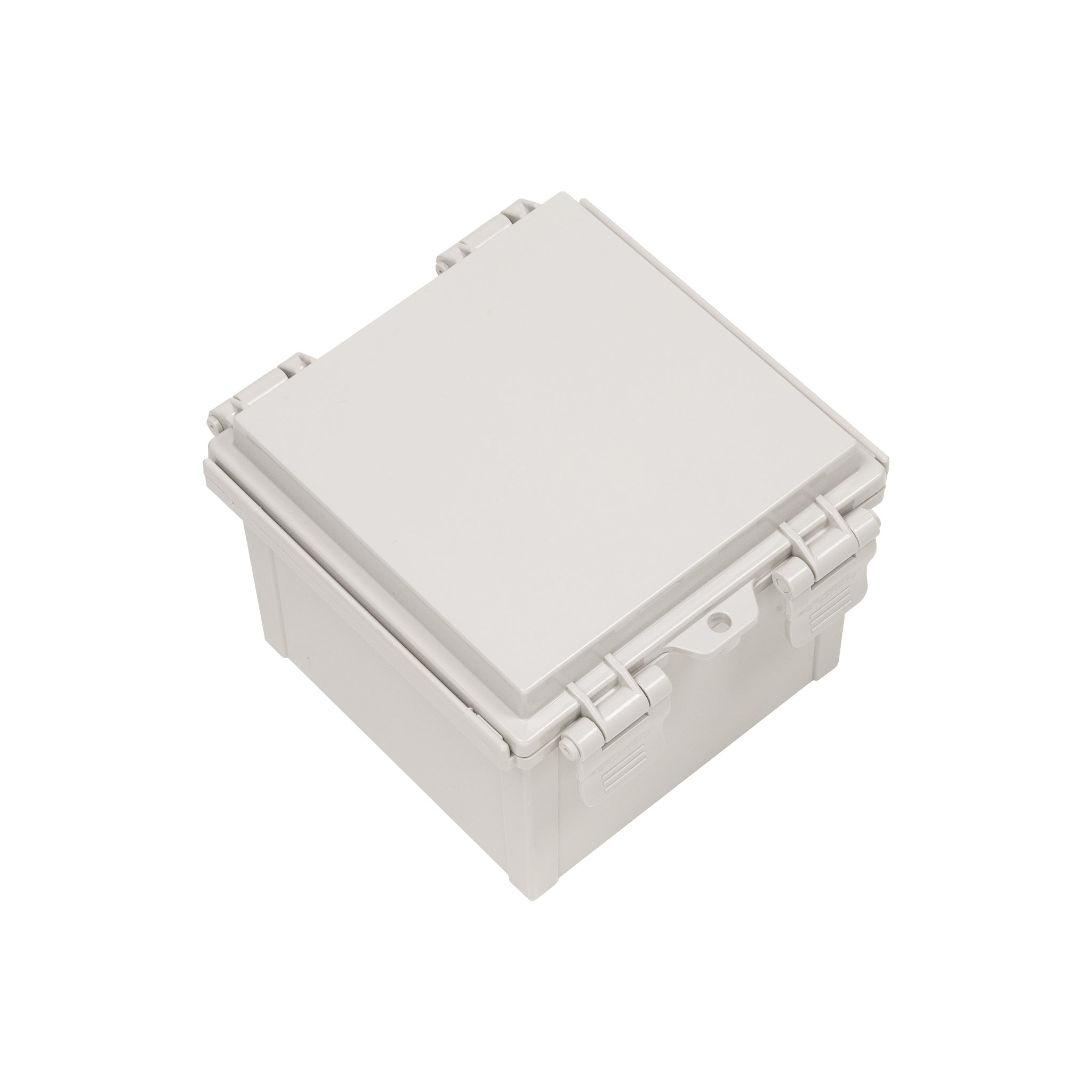 Boxco Q Series 5.91 x 5.91 x 4.72 Inches (150 x 150 x 120mm) Waterproof Plastic Enclosure - IP67 & IK08 Rated, ABS Material, Grey Hinge Cover with Mounting Plate - Ideal for Outdoor Electronics, Industrial Equipment & DIY Projects