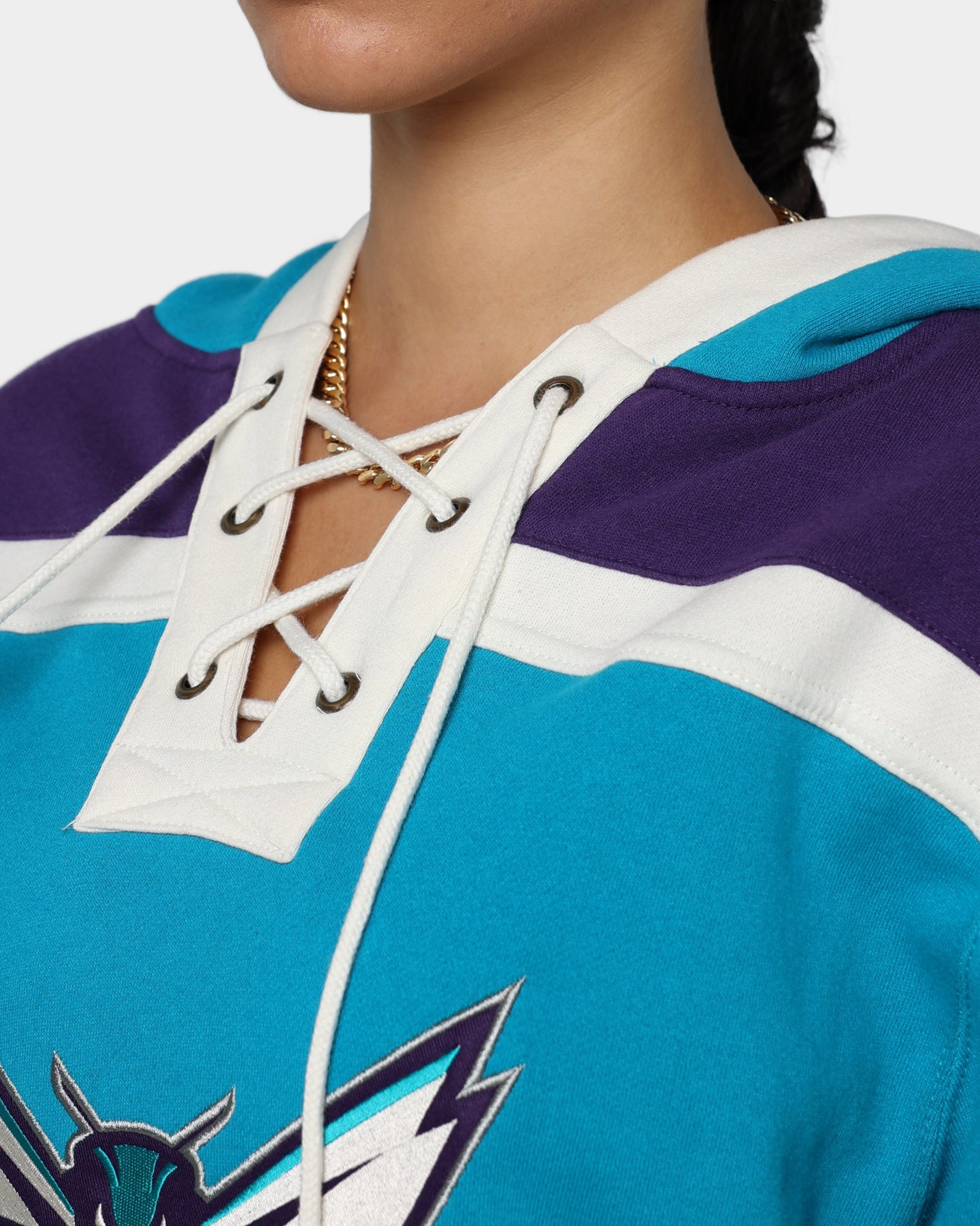 47 Brand Charlotte Hornets Superior Lacer Hoodie Neptune - Men's NBA Basketball Team Zip-Up Sweatshirt for Game Day & Casual Wear