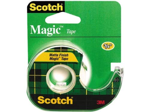 3M Magic Tape with Dispenser - 18 Pack, Invisible & Removable Scotch Tape for Office, School, Crafts & Gift Wrapping (1/2