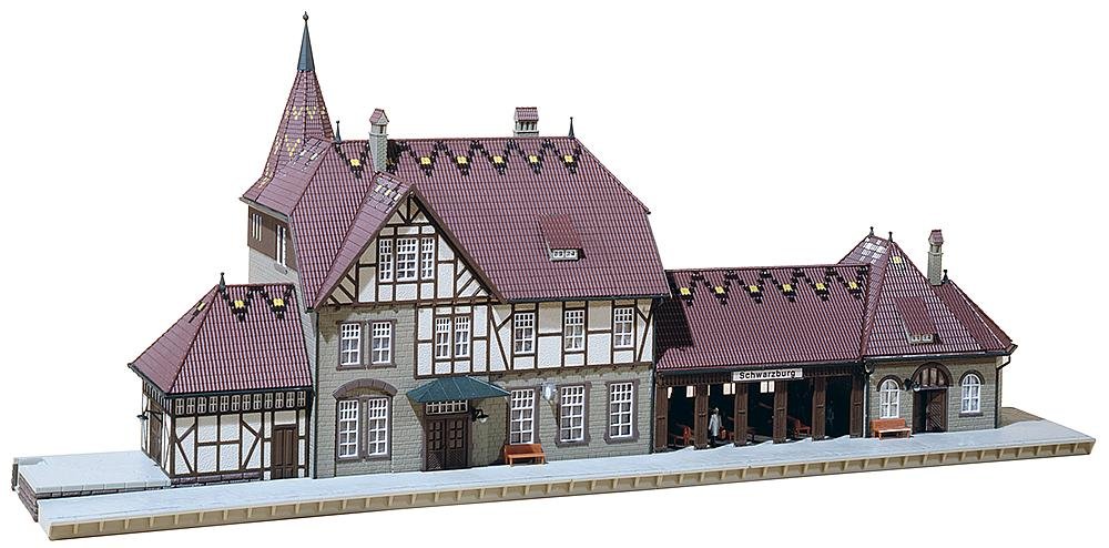 Faller 110116 Schwarzburg Station HO Scale Model Building Kit - Perfect for Train Layouts, Dioramas & Collectors