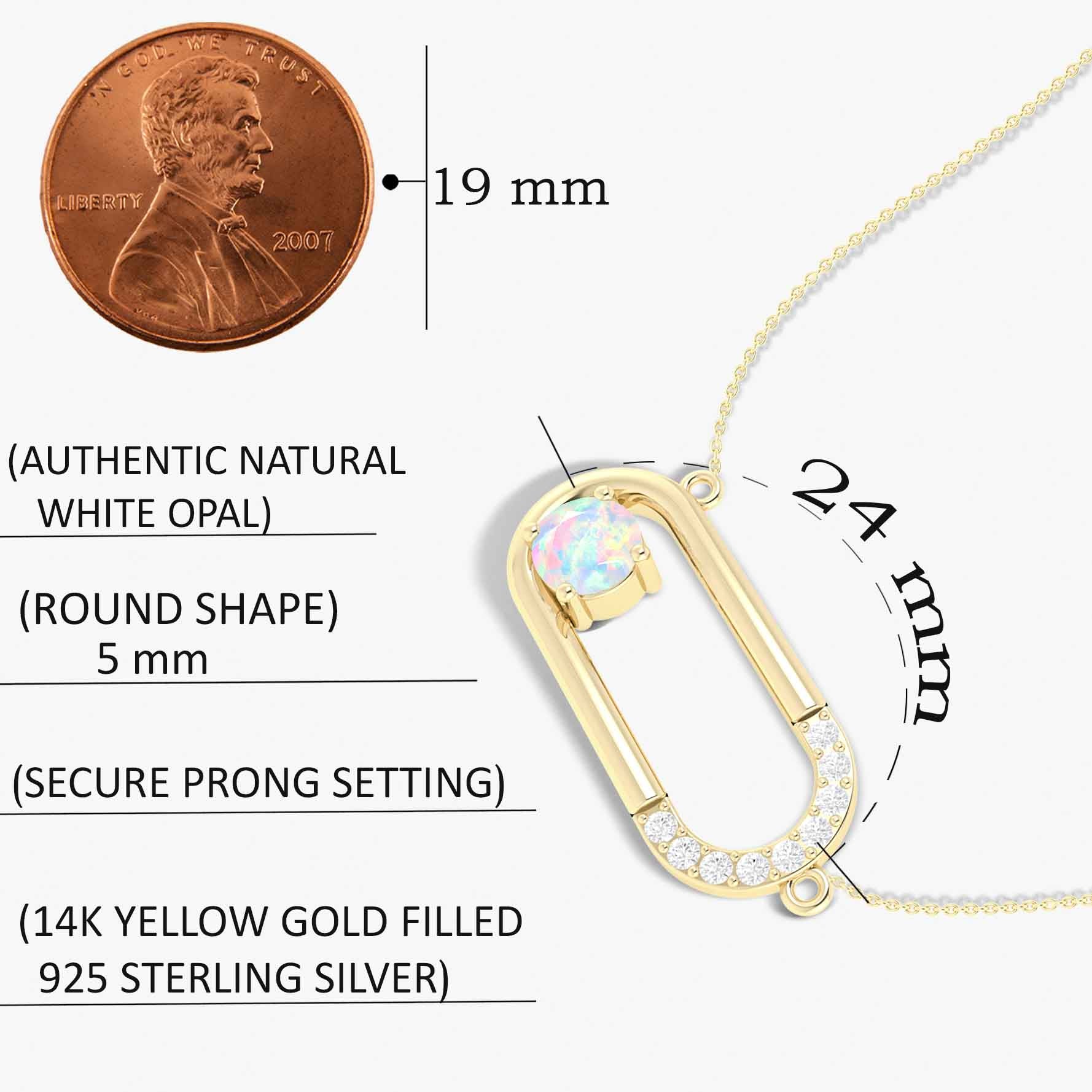 Natural White Opal Rectangle Pendant Necklace for Women - Elegant Chain Jewelry Gift for Birthday, Anniversary & Special Occasions