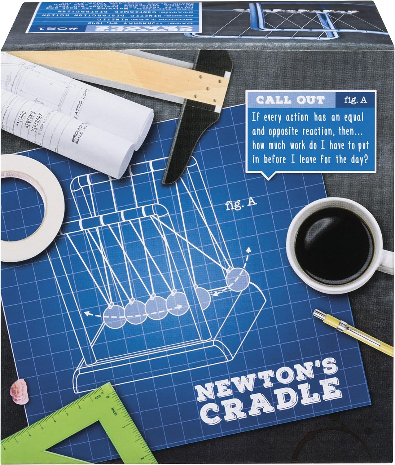 Toysmith Newton's Cradle - Steel Ball Physics Science Desk Toy for Kids & Adults | Educational Office Decor, Stress Relief Gift for Home & Classroom