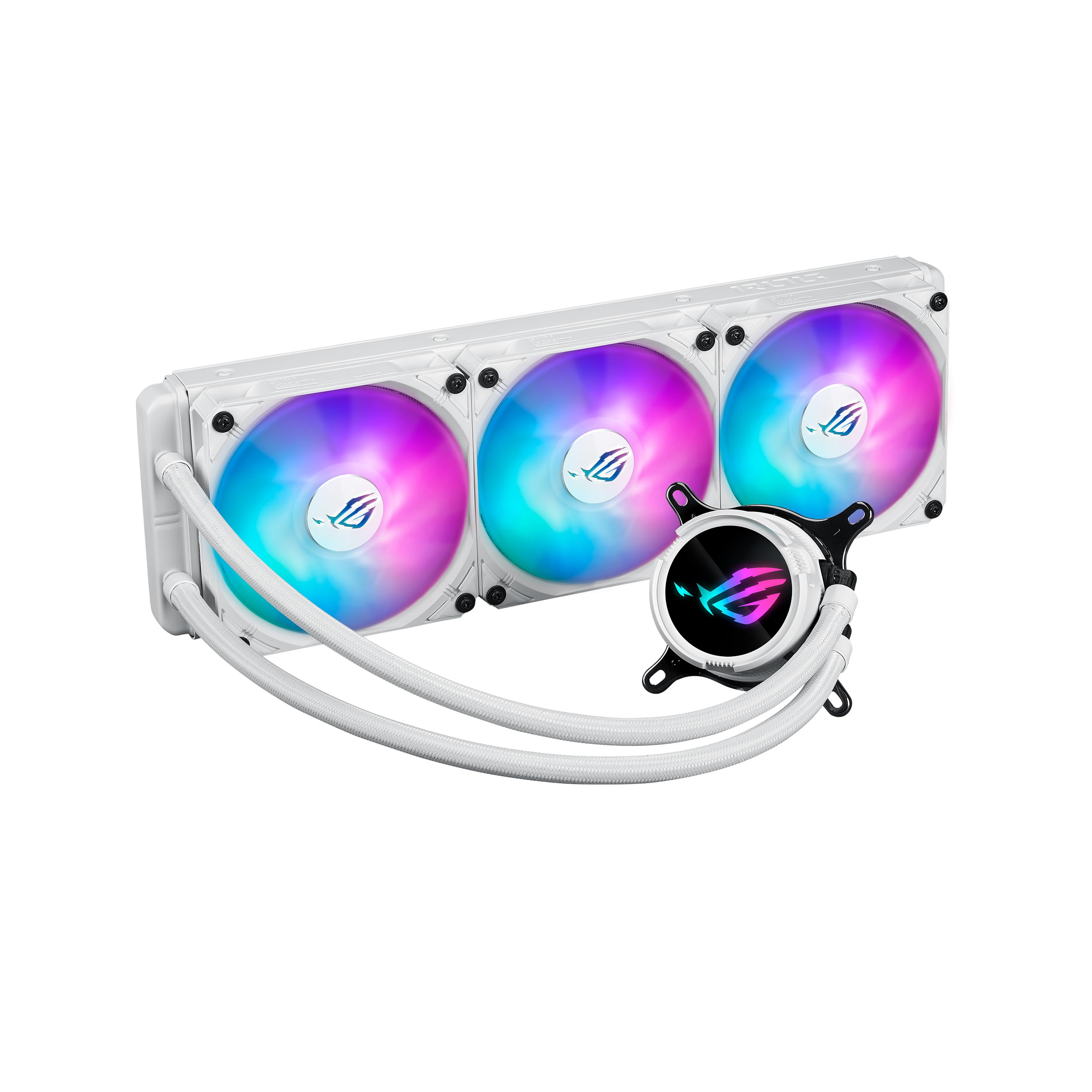 ASUS ROG Strix LC III 360 ARGB White Edition AIO Liquid CPU Cooler - 360° Rotatable Water Block, Gen7 v2 Pump, Premium RGB Fans, 10+ Aura Sync Effects | Perfect for Gaming PCs, Workstations & High-Performance Builds