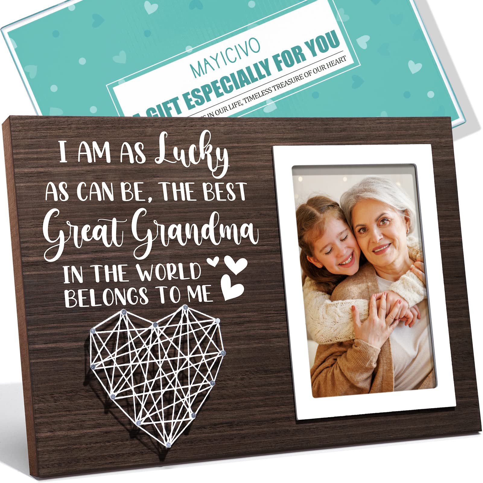 Personalized 4x6 Photo Frame for Great Grandma - Best Christmas, Birthday & Thanksgiving Gifts from Grandchildren | Heartwarming Keepsake for Family Memories & Home Decor