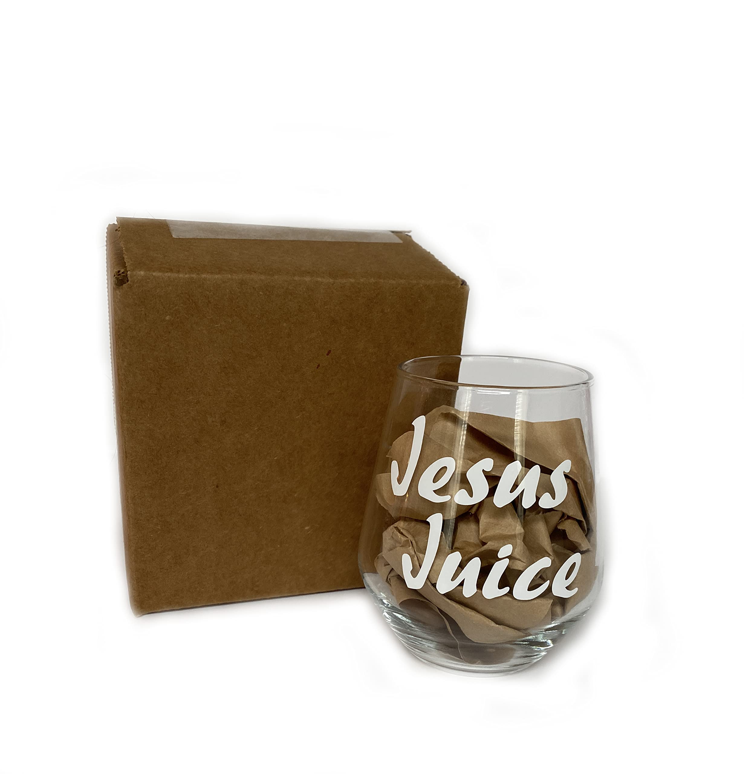 Funny Stemless Wine Glass - Jesus Juice Gag Gift - Perfect for Parties, Weddings, and Humorous Celebrations