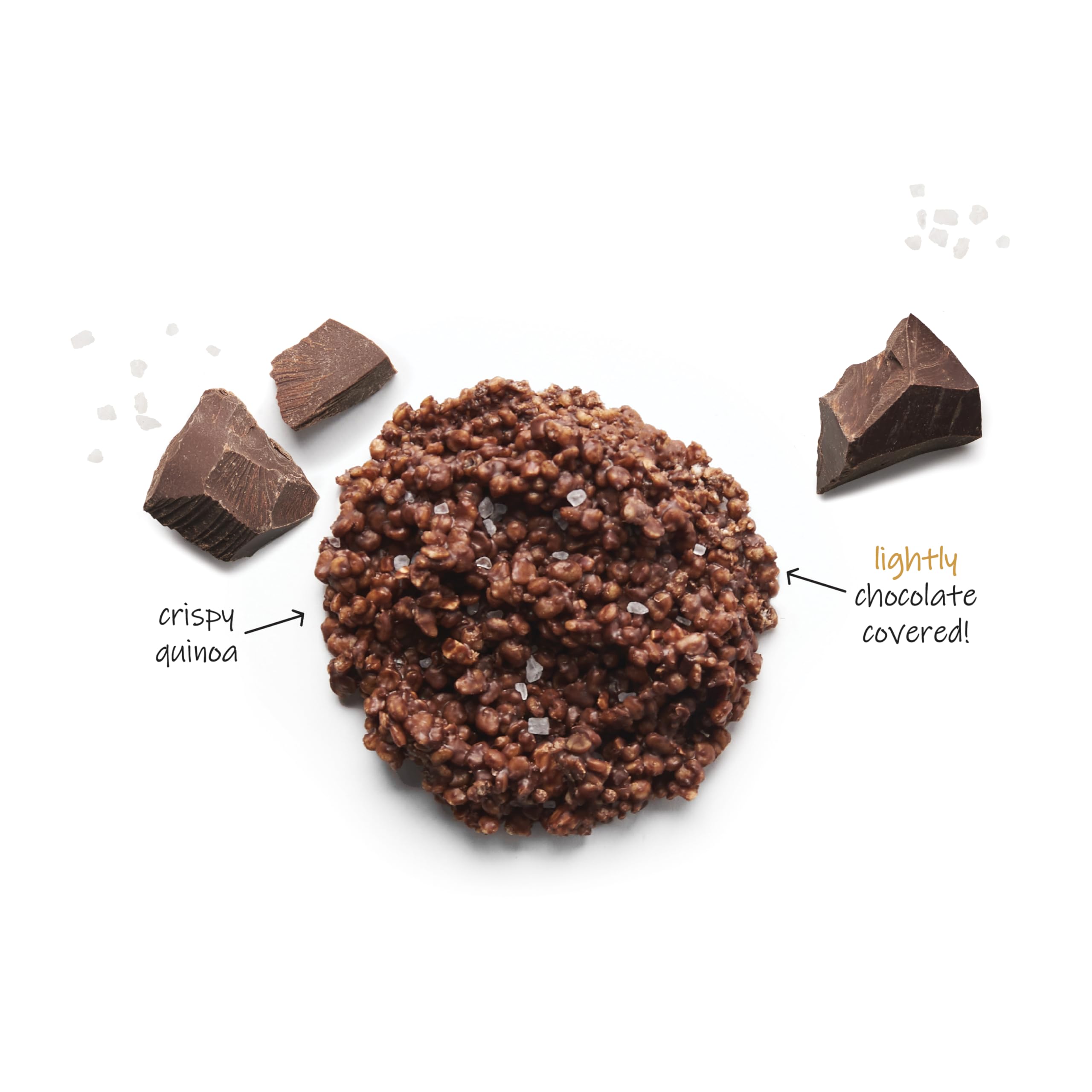 Dark Chocolate Sea Salt Quinoa Crisps - 70ct, Gluten & Nut-Free Snacks for Healthy Lifestyle