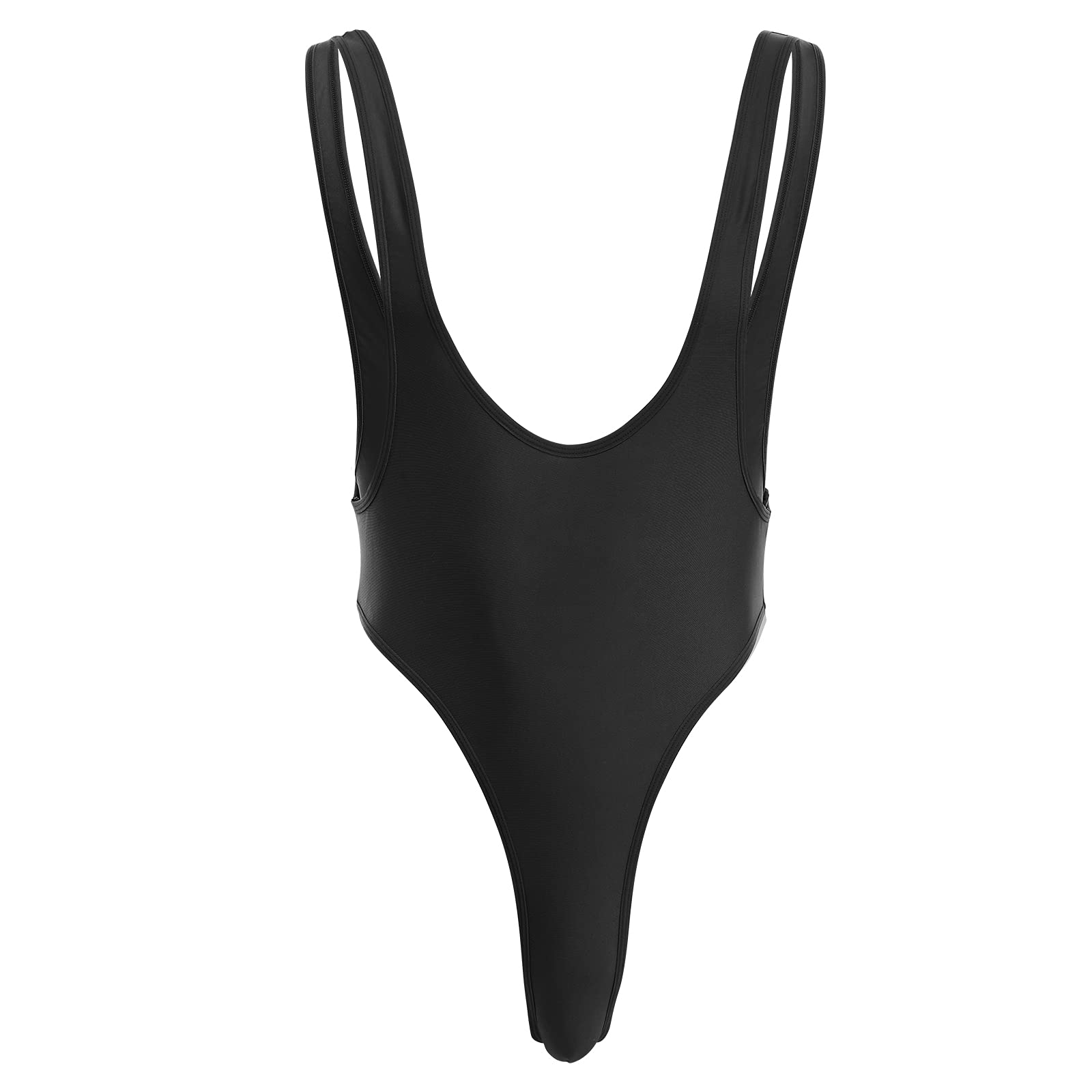 IBTOM CASTLE Men's Sexy Leotard Bodysuit - Deep U Neck, High Cut, Backless Dance Singlet for Wrestling, Fitness, Underwear & Cosplay