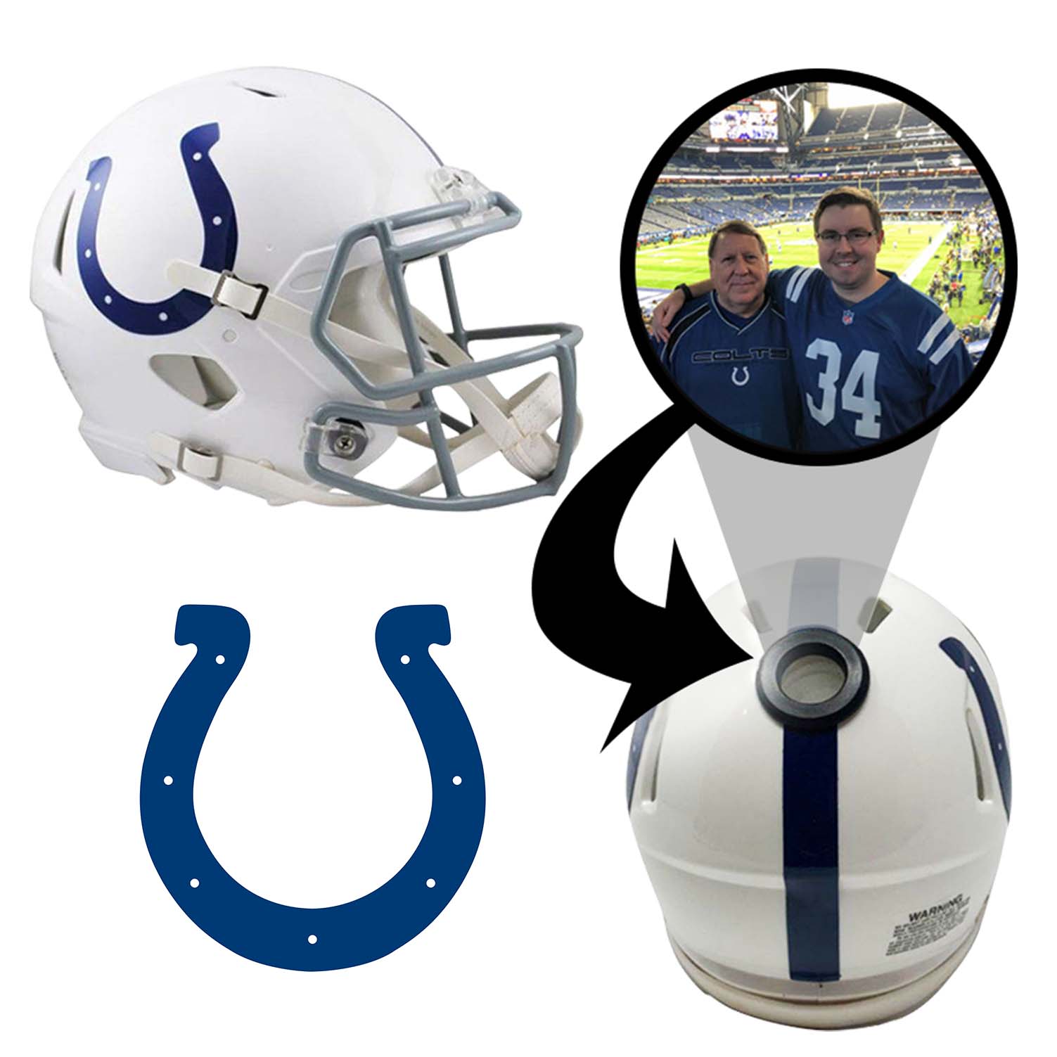 Indianapolis Colts NFL Mini Helmet with Display Stand - Officially Licensed Collectible Football Memorabilia - Perfect for Home Office Decor, Sports Fan Gifts, and Game Room Display