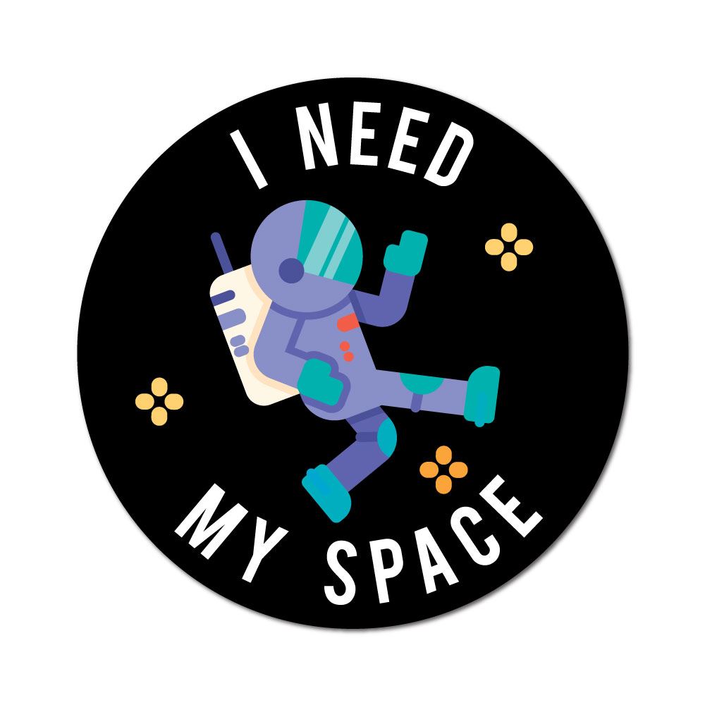Funny 'I Need Space' Sticker Decal - Vinyl Waterproof Laptop & Car Decal for Astronaut Lovers, Office Humor, and Space-Themed Decor