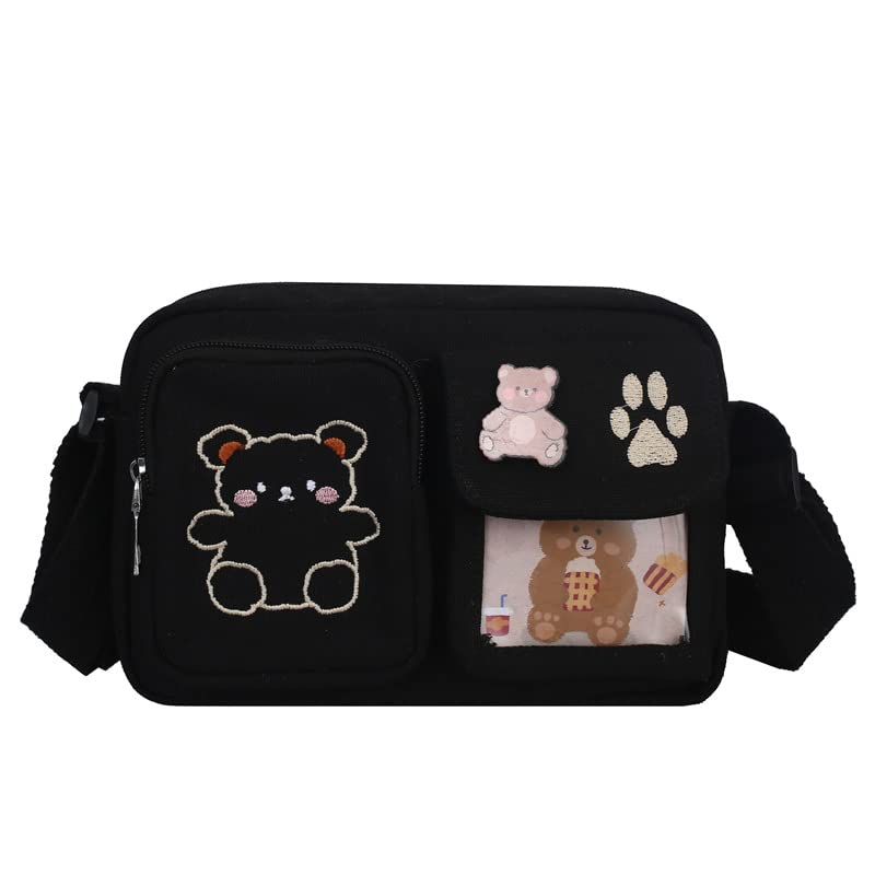 Stylish Kawaii Crossbody Bag for Women - Cute Canvas Shoulder Purse & Small Messenger Wallet | Perfect for Daily Use, Travel & Shopping