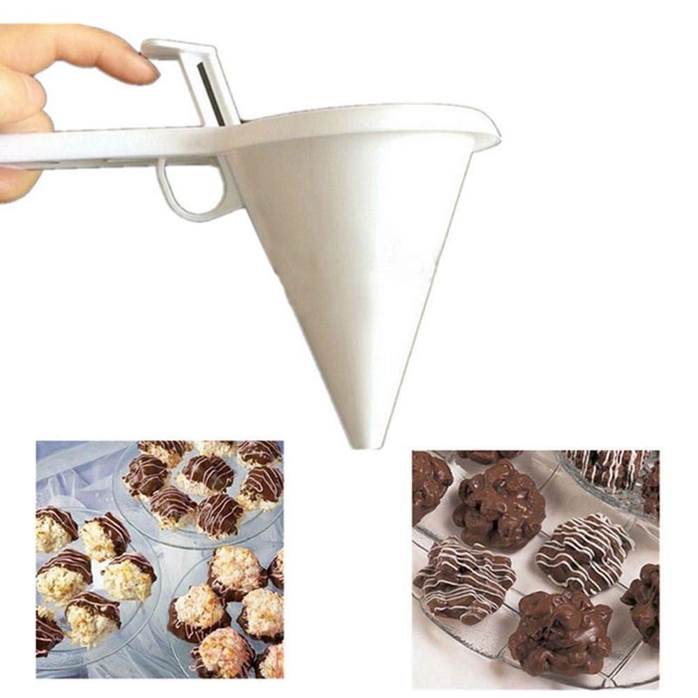 Premium Plastic Chocolate Batter Dispenser - Handheld Icing Cream Funnel Cup for Pancakes, Cakes & Desserts | DIY Baking Tool for Home Kitchen & Professional Use | Perfect for Pancake Makers, Cake Decorating & Party Treats