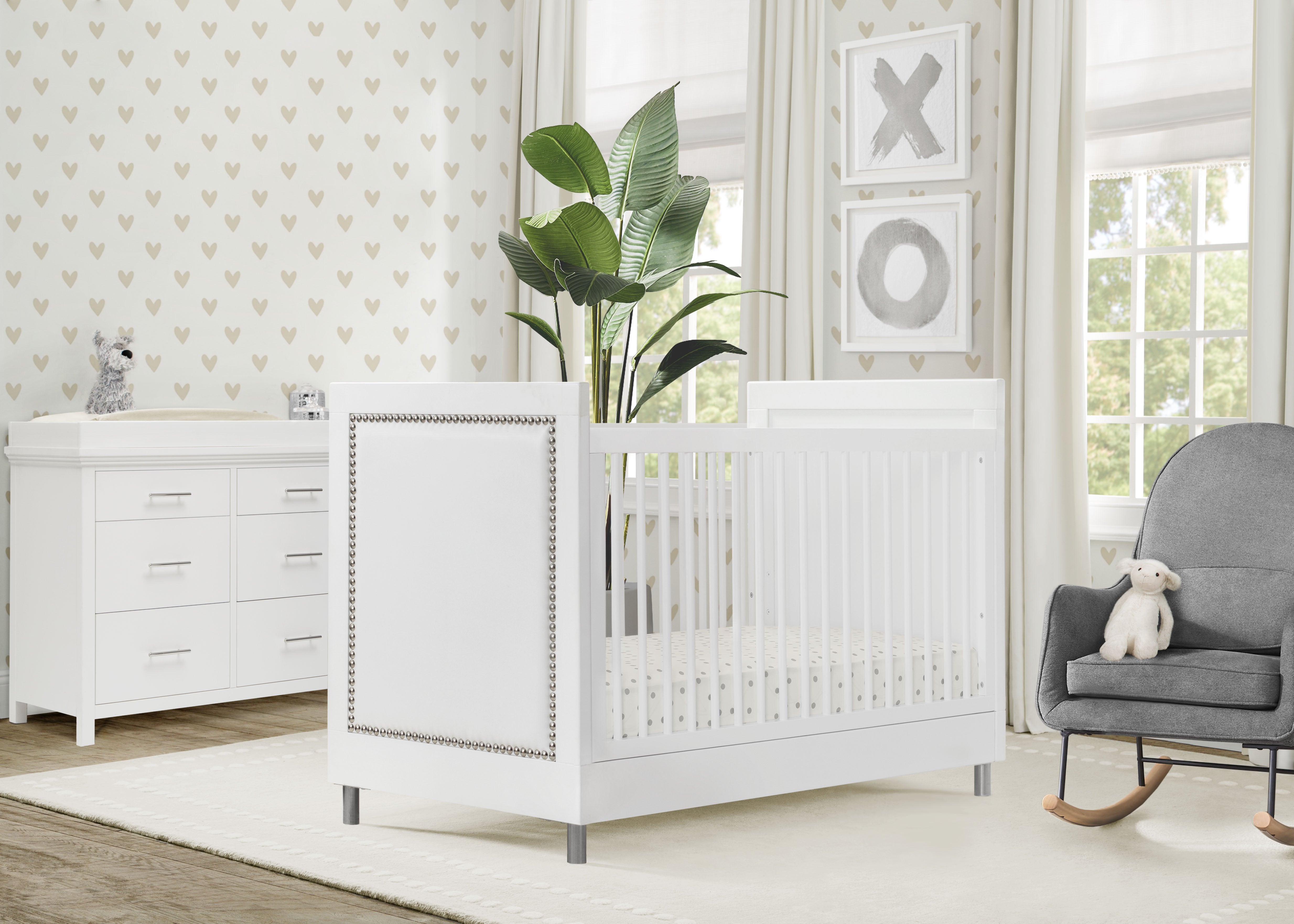 Avery 3-in-1 Convertible Baby Crib - White Nursery Furniture for Newborn to Toddler | Perfect for Modern Nursery, Bedroom & Daycare Use