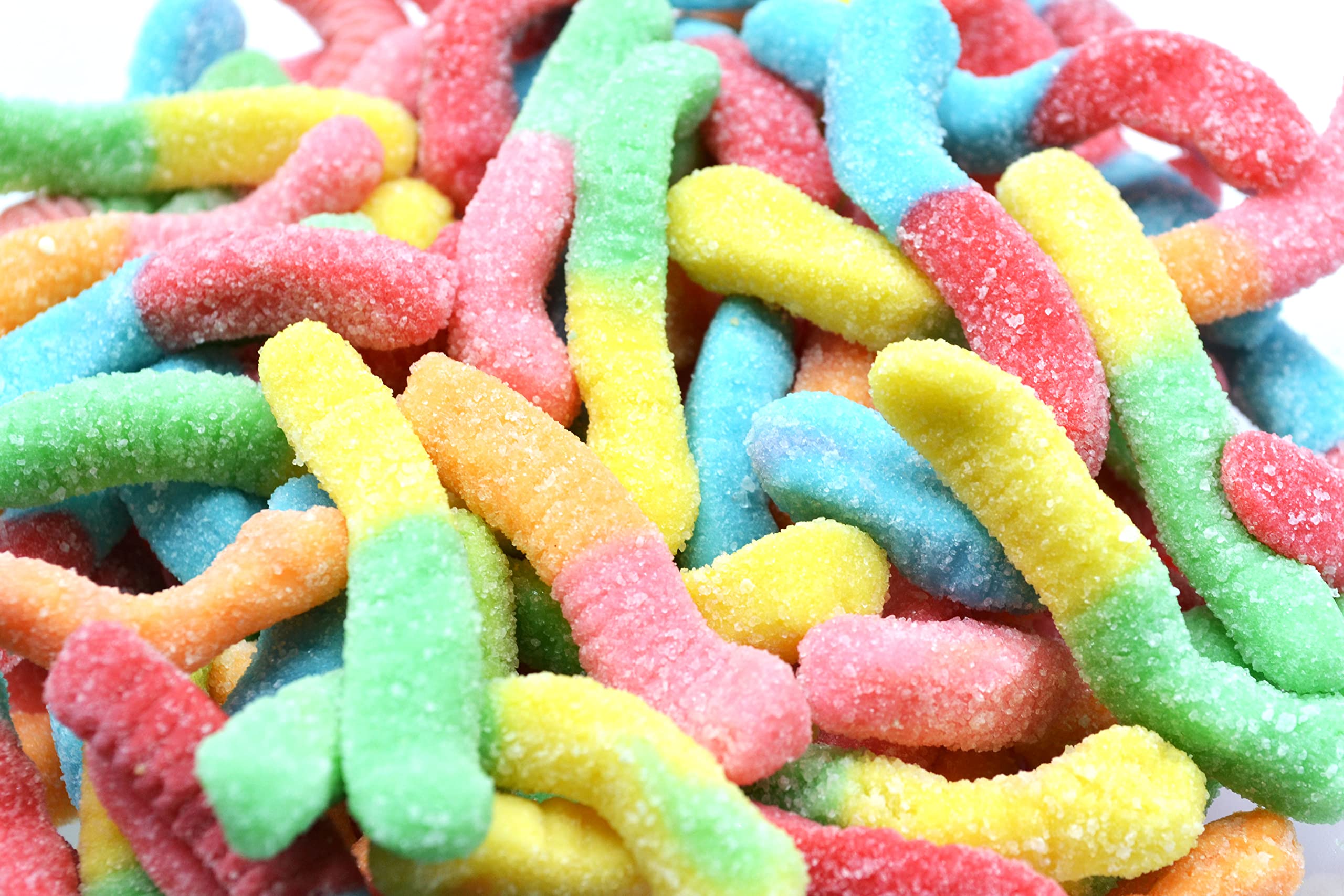 Jovy Neon Gummy Worms Soft Candy - 5 Lb Bulk Bag for Parties, Halloween Treats, Movie Nights & Kids Snacks | Colorful Chewy Candy for Birthday Celebrations & School Events