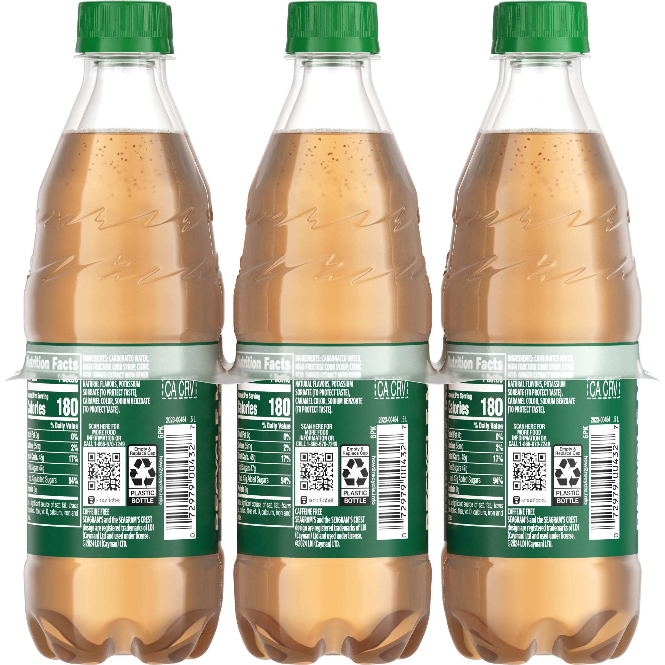 Refreshing Ginger Ale Soda - 6 Pack (0.5L Glass Bottles) - Perfect for Parties, Picnics & Digestive Relief