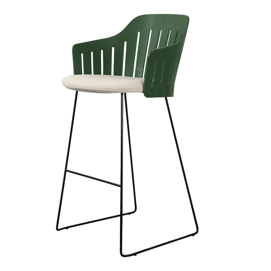 Premium Outdoor Bar Chair with Sled Base - Includes Comfortable Back & Seat Cushions - Perfect for Patio, Deck, Poolside & Backyard Entertaining