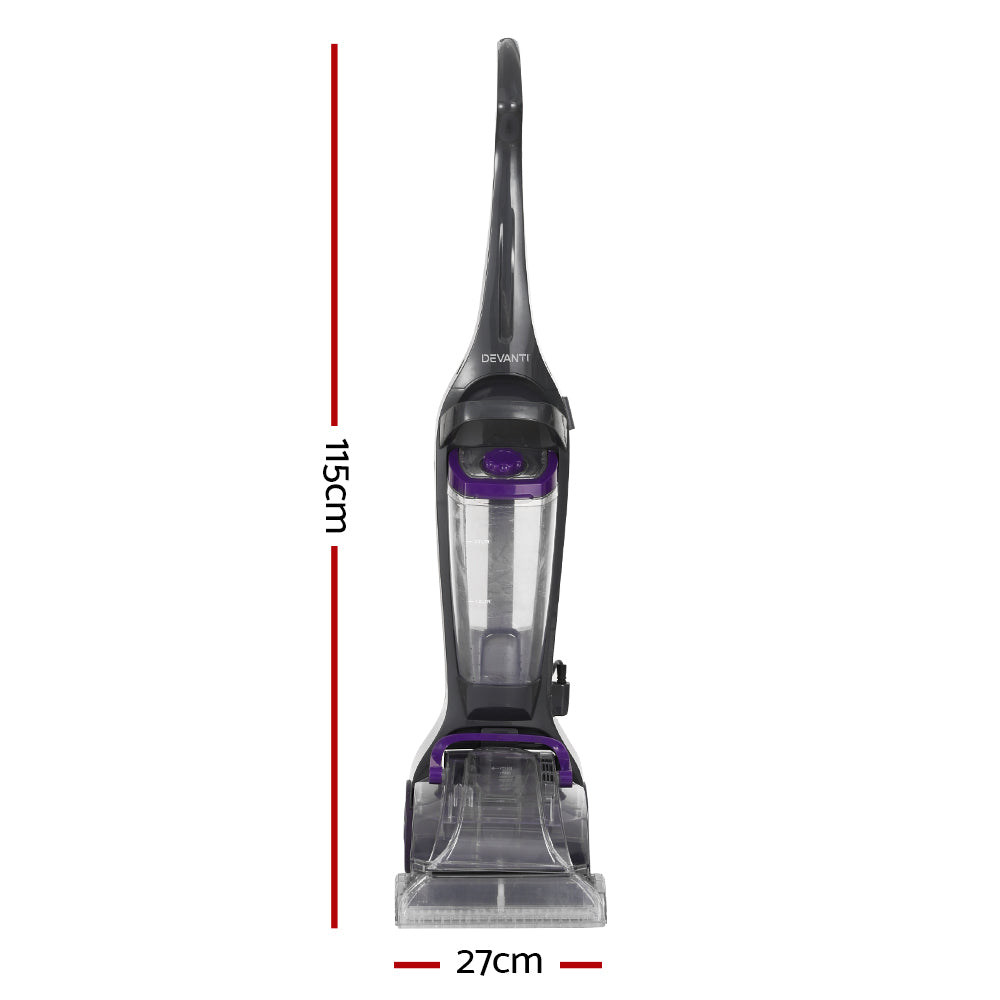 Devanti 800W Handheld Carpet Washer & Vacuum Cleaner - Powerful Deep Cleaning for Carpets, Upholstery, and Pet Hair Removal | Ideal for Home, Office, and Car Interior Cleaning