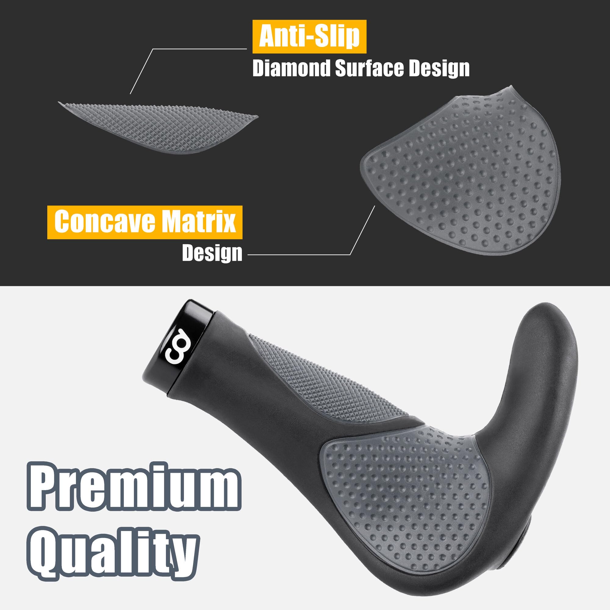 CyclingDeal Ergonomic Anti-Slip Mountain Bike Grips - Soft Gel Handlebar Grips for MTB, Road & Commuter Bikes | Perfect for Trail Riding, Urban Commuting & Long-Distance Cycling