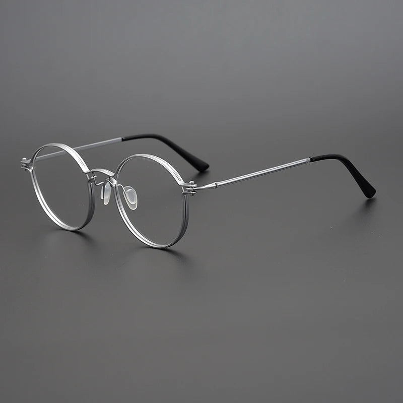 Stylish Black Unisex Full Rim Round Titanium Acetate Eyeglasses TV002 - Perfect for Reading, Work & Everyday Fashion