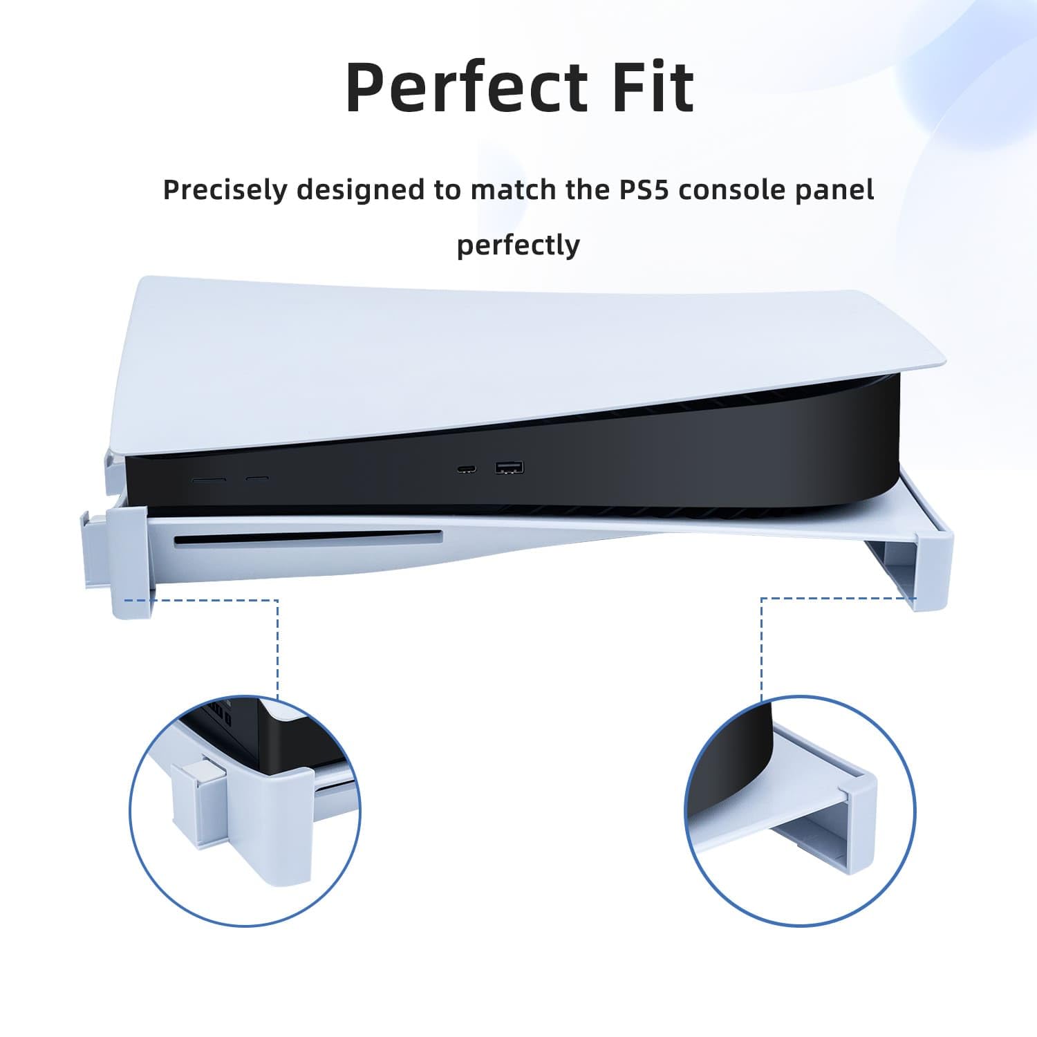 PS5 Horizontal Stand for PlayStation 5 Disc & Digital Edition - Grey White Desk Stand Base Accessory (Not Compatible with PS5 Slim) | Perfect for Gaming Setup & Console Organization