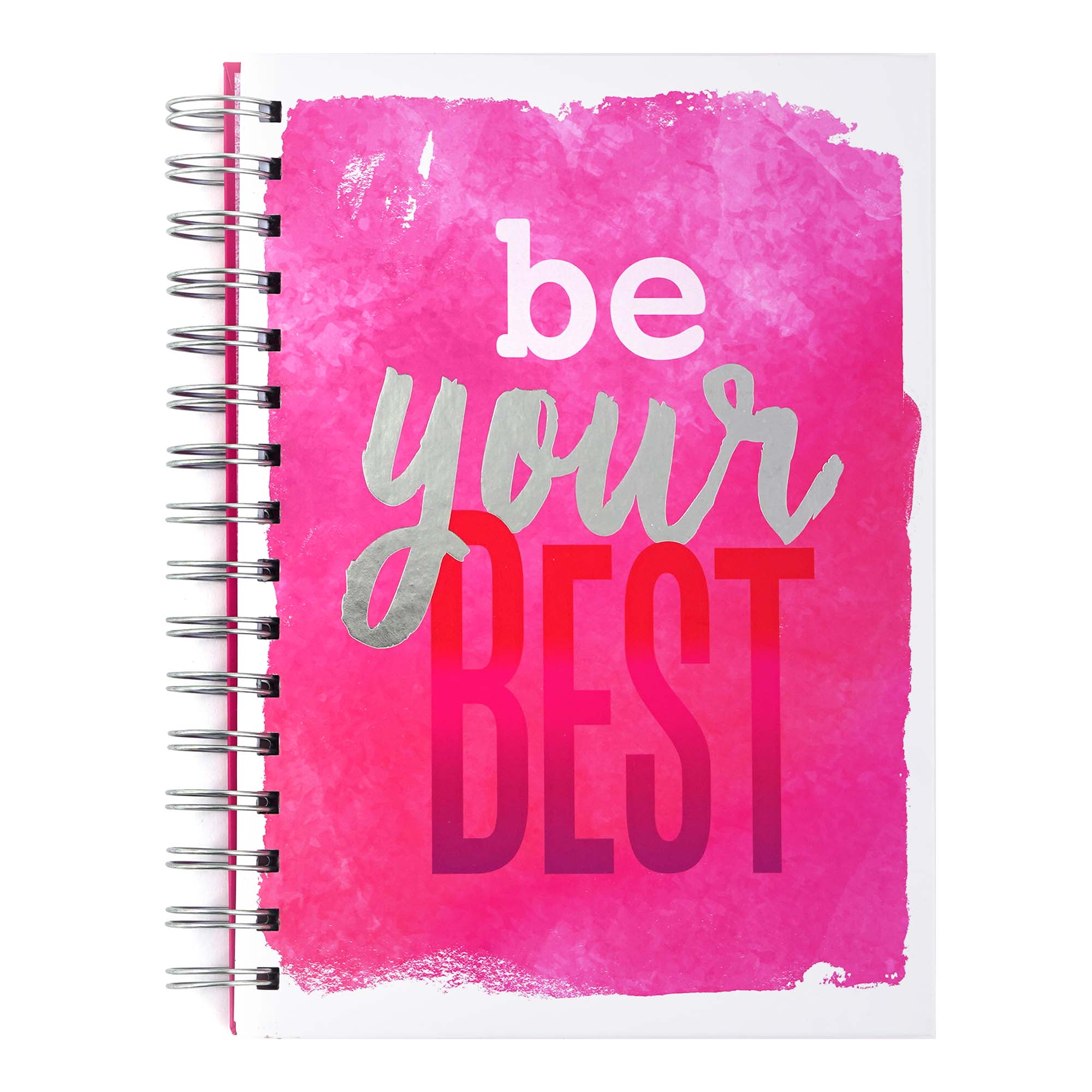 100 Sheet Hard Cover Journal - Pink 'Be Your Best' Hot Stamp, 8.5x6 Inches | Perfect for Writing, Note Taking & Gift Giving