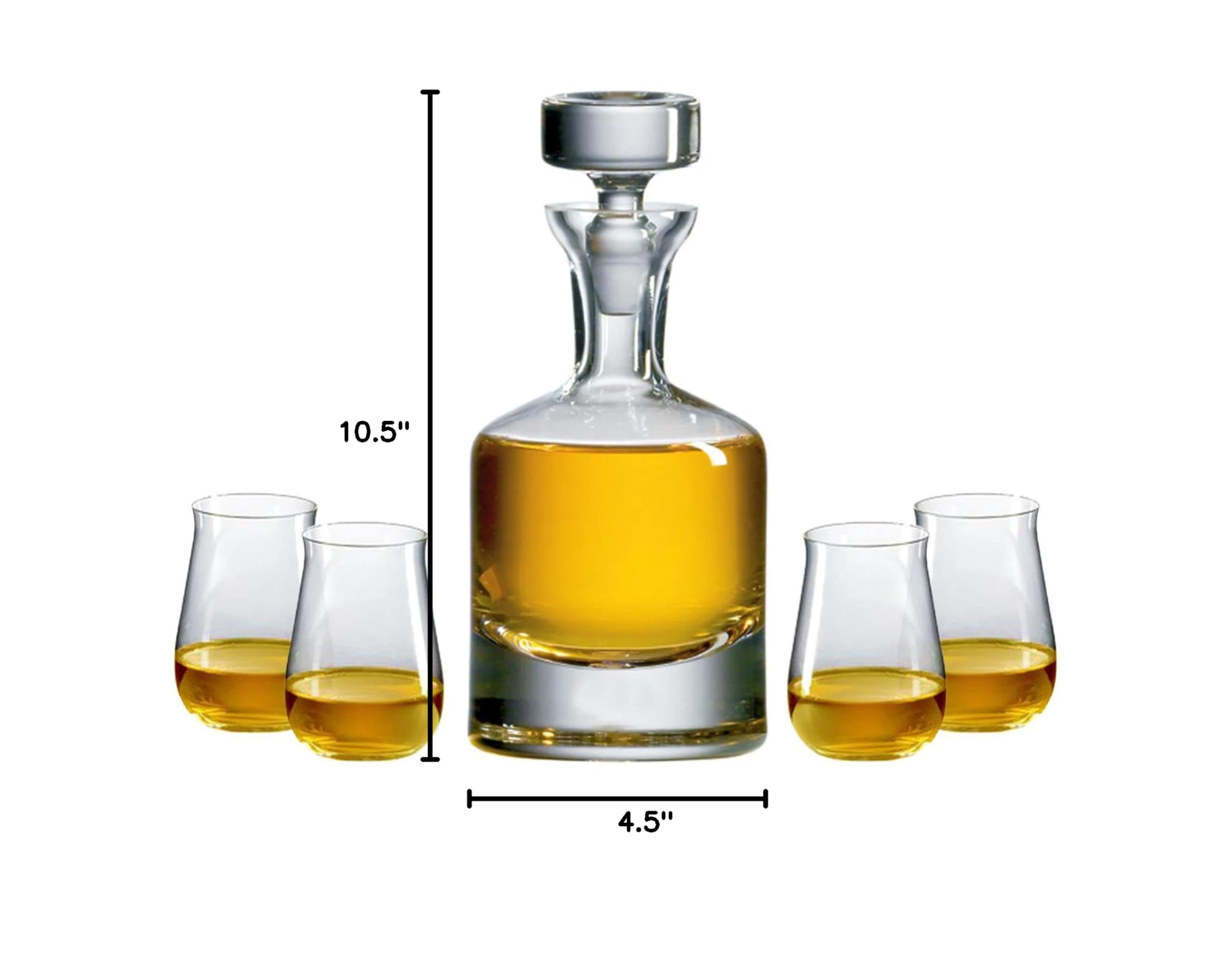 Premium Ravenscroft Crystal Scotch Decanter Set - Handcrafted in Europe, 1 Lead-Free Crystal Decanter with Stopper & 4 Tumblers - Elegant Gift Boxed Whiskey Set for Home Bar, Dinner Parties & Special Occasions