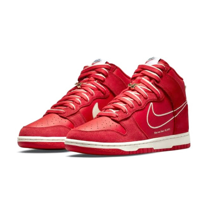 Nike Dunk High First Use Red - Retro Basketball Shoes for Men & Women - Streetwear Sneakers for Casual Wear & Sports