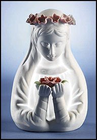 Madonna with Rose LED Night Light - Religious Decor for Home, Bedroom, Prayer Room - Perfect Gift for Catholics & Christians