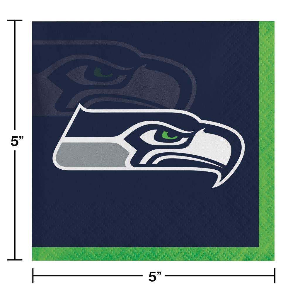 Seattle Seahawks Game Day Party Supplies Kit for 8 People - Football Party Decorations, Plates, Cups & Napkins - Perfect for NFL Tailgating & Home Gatherings