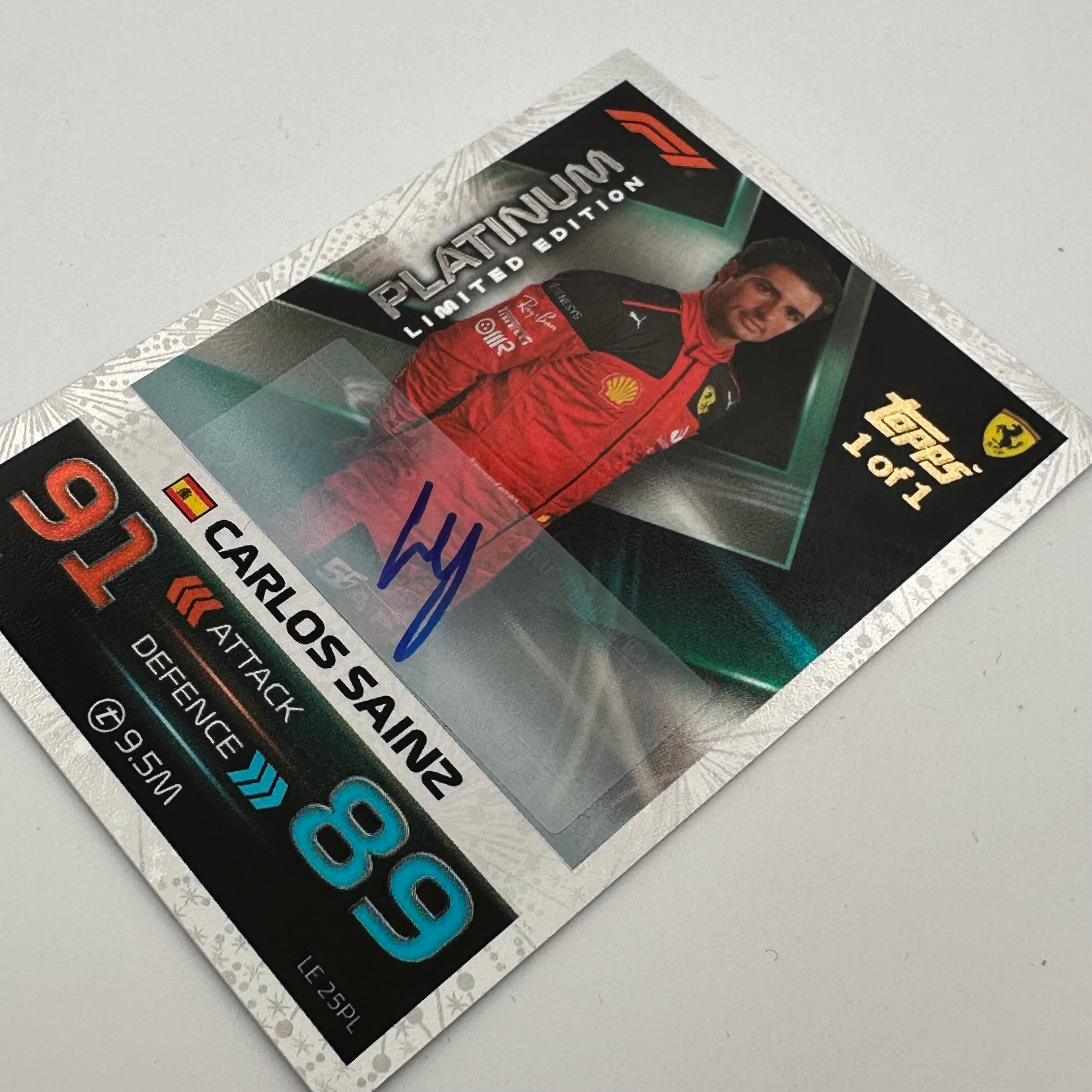 2023 Grand Prix Exclusive Carlos Sainz #LE25CS Platinum Auto Racing Card - Perfect for F1 Collectors, Sports Memorabilia Enthusiasts, and Racing Fans Display
