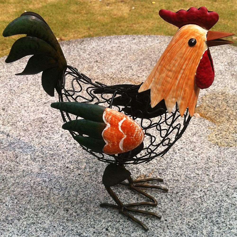 Premium Metal Rooster Statue for Garden & Patio Decor - Durable Outdoor Rooster Sculpture for Yard, Lawn, Pond, and Home Decoration - Perfect for Farmhouse Style, Countryside Theme, and Rustic Outdoor Decor