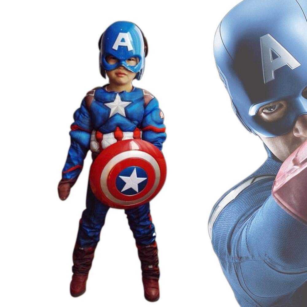 Captain America Classic Muscle Costume for Adults - Authentic Marvel Superhero Outfit for Cosplay, Halloween & Comic Con | Premium Avengers Costume with Muscle Padding & Shield