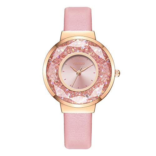 YOLAKO Women's Leather Strap Analog Quartz Watch - Casual Wristband for Everyday Wear, Office & Date Night | Unisex Design for Men & Women