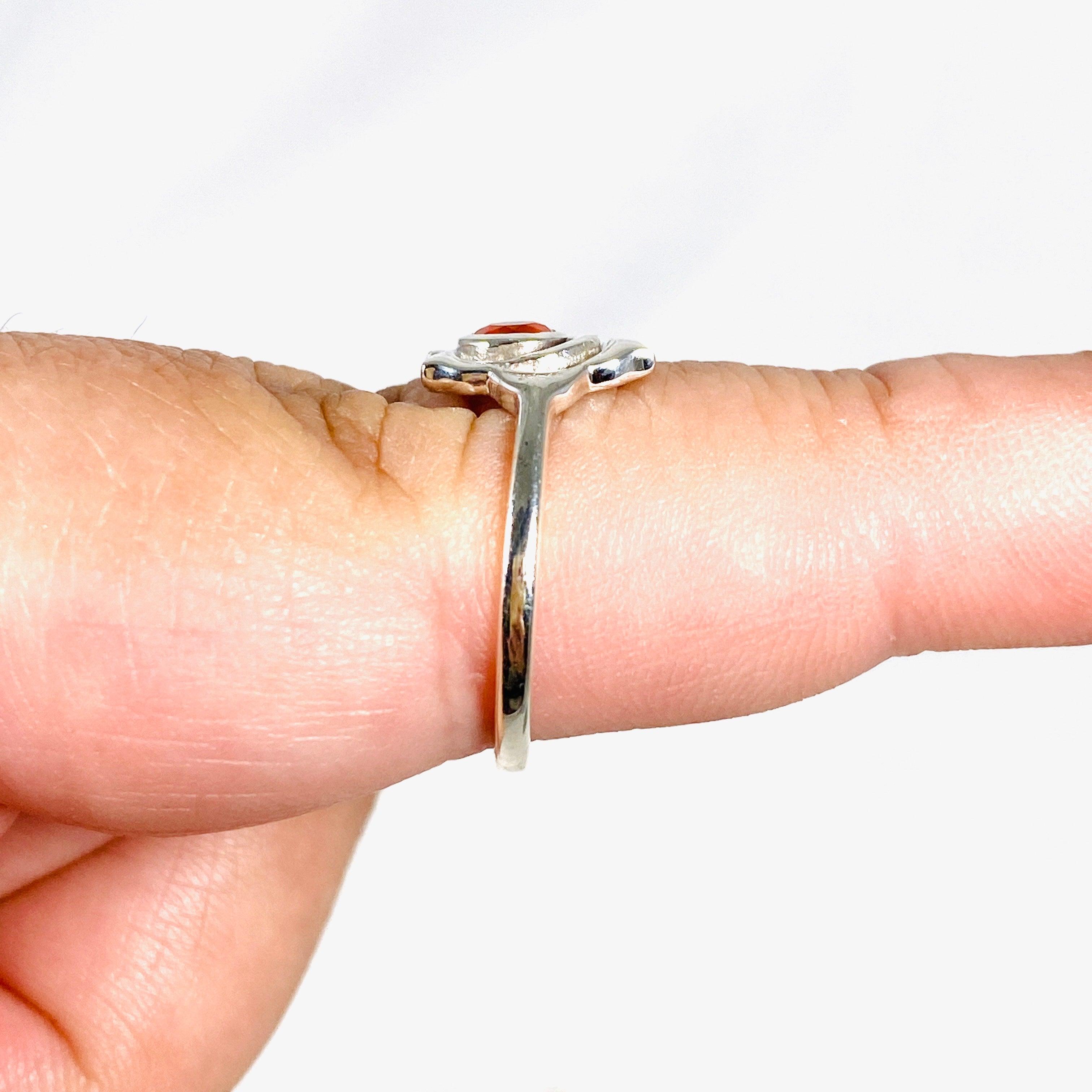Sacral Chakra Ring with Carnelian Stone - Healing Crystal Jewelry for Energy Balance & Emotional Wellness - Perfect for Meditation, Yoga & Spiritual Practices