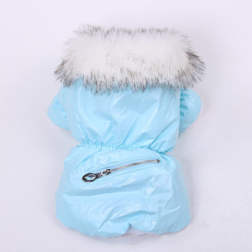 HUANSUN PU Leather Dog Jacket with Zipper Pocket - Warm Pet Hoodie Coat for Small Medium Dogs & Cats - Perfect for Winter Walks & Outdoor Adventures