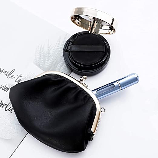 MANVI 5ml Refillable Travel Perfume Bottle Set (2 Pack) - Leakproof Metal Mini Perfume Atomizer Spray for Women & Men - Perfect for Airplane Carry-on, Gym Bag & Purse Essentials