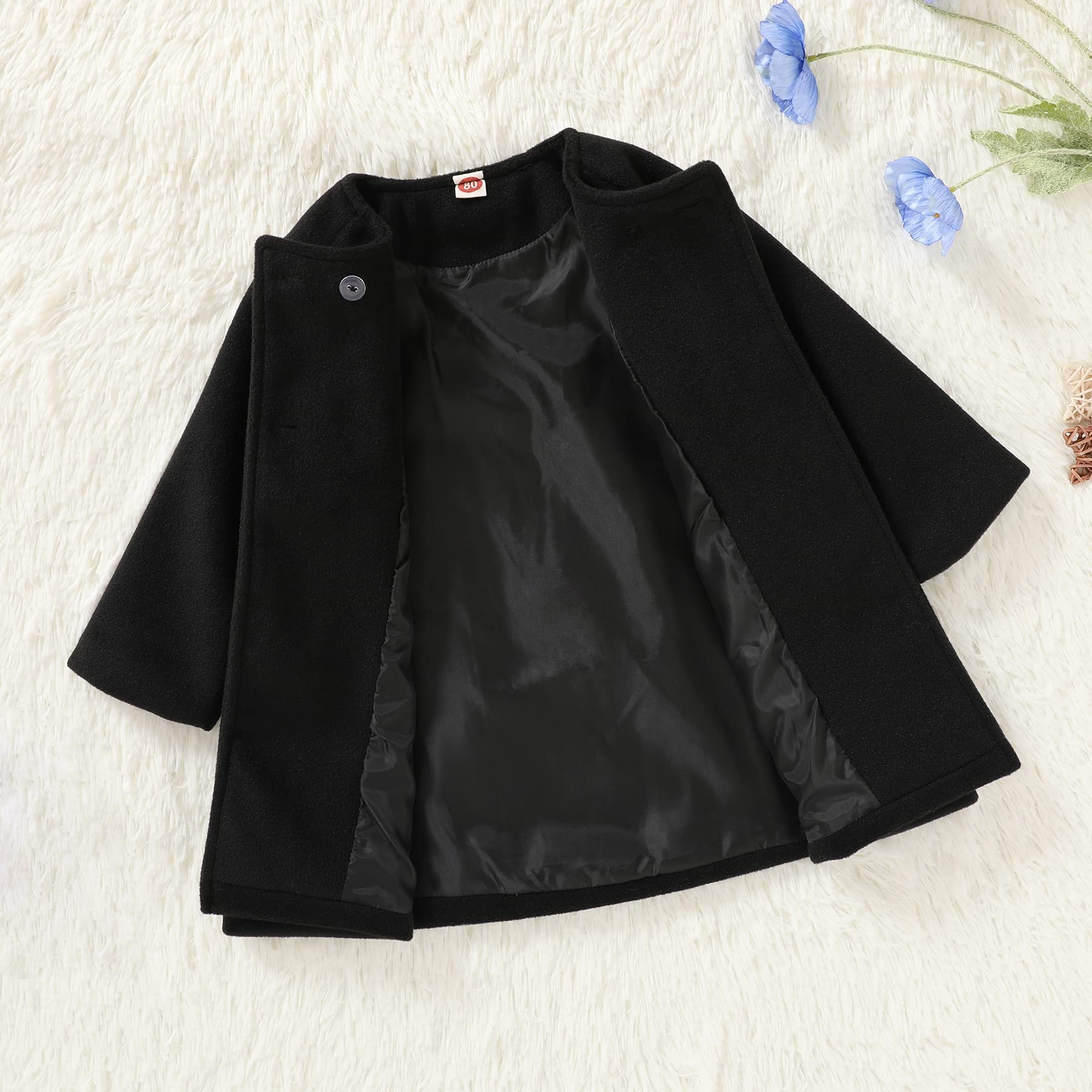 **JEELLIGULAR Toddler Baby Girl Winter Coat - Warm Thick Jacket with Button Closure for Fall & Winter Outwear (Perfect for Playdates, Outdoor Adventures & Holiday Photos)**