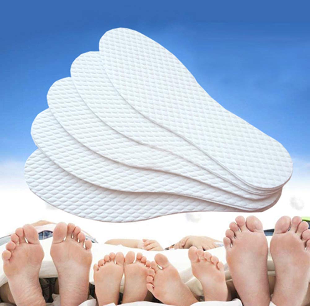 10 Pairs Disposable Shoe Liners for Women - Breathable Thin Insoles, Replaceable Sweat & Odor Control, Wood Pulp Foot Cushions - Perfect for Gym, Travel, Work & Barefoot Comfort