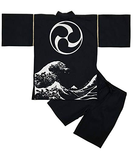 Wave and Japanesque Triskele Navy