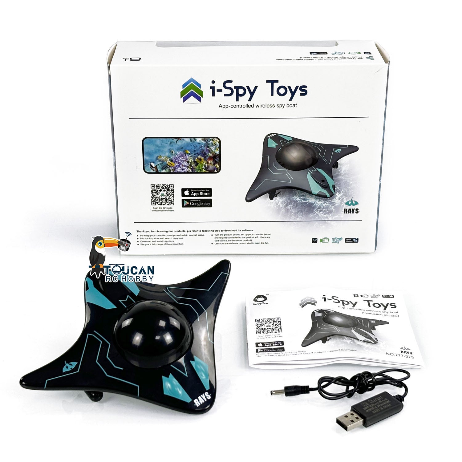 WiFi Remote Control Spy Boat with Camera - Mini RC Toy Boat for Kids & Adults, App Controlled Video Recording, Ready to Run (RTR) - Perfect for Pool, Lake & Outdoor Water Adventures