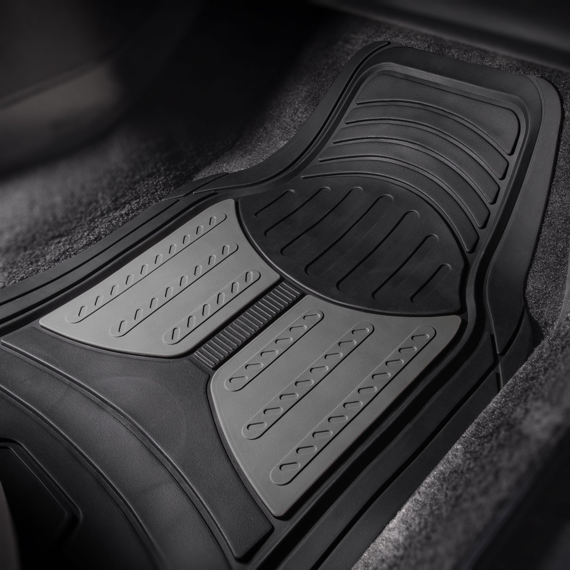 TLH Neoprene Gray Universal Car Seat Covers Full Set with Airbag Compatibility & Waterproof Protection - Includes Trimmable Monster Eye Floor Mats - Perfect for Cars, Trucks, SUVs - Ideal for Daily Commuting, Road Trips & Outdoor Adventures