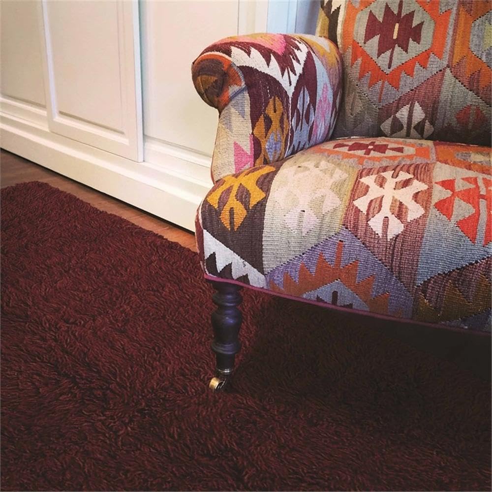 Premium Linon Flokati Hand-Woven Wool Area Rug 60