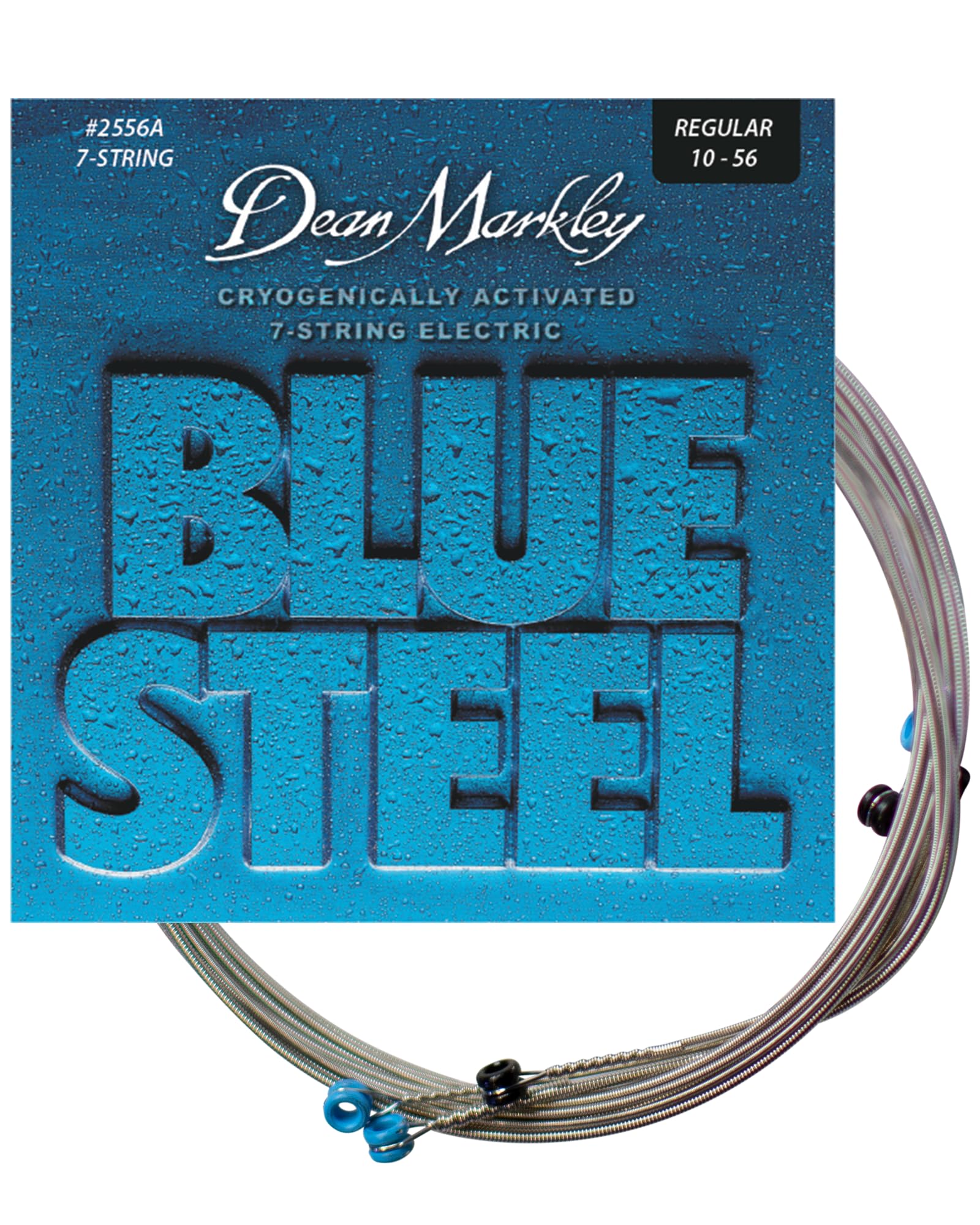 DEAN MARKLEY 2556A Blue Steel Electric Guitar Strings - 7-Piece Set | Cryogenically Treated for Extended Durability, Enhanced Performance & Superior Tone | Made in USA (10-56 Gauges) | Perfect for Rock, Blues & Metal Performances