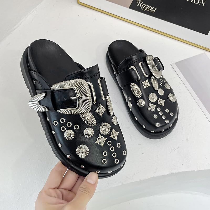GGOOB Y2K Punk Platform Clogs for Women - Emo Shoes & Slippers with Thick Sole - Perfect for Gothic Fashion, Concerts, and Retro Outfits