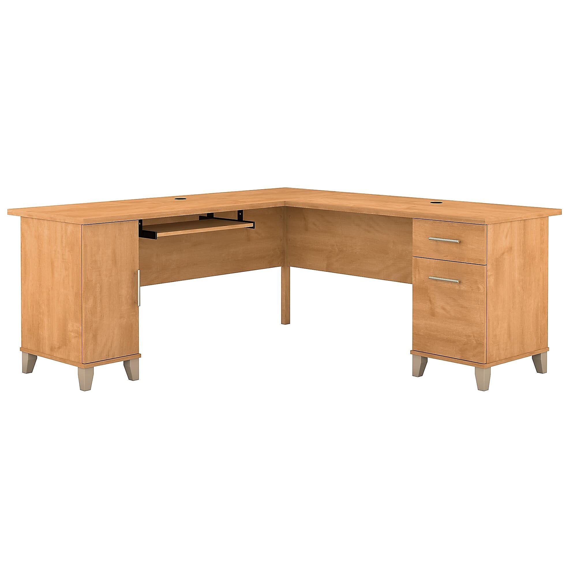 Bush Furniture Somerset 71W L-Shaped Computer Desk in Maple Cross Finish - Home Office Workstation for Writing, Gaming & Remote Work