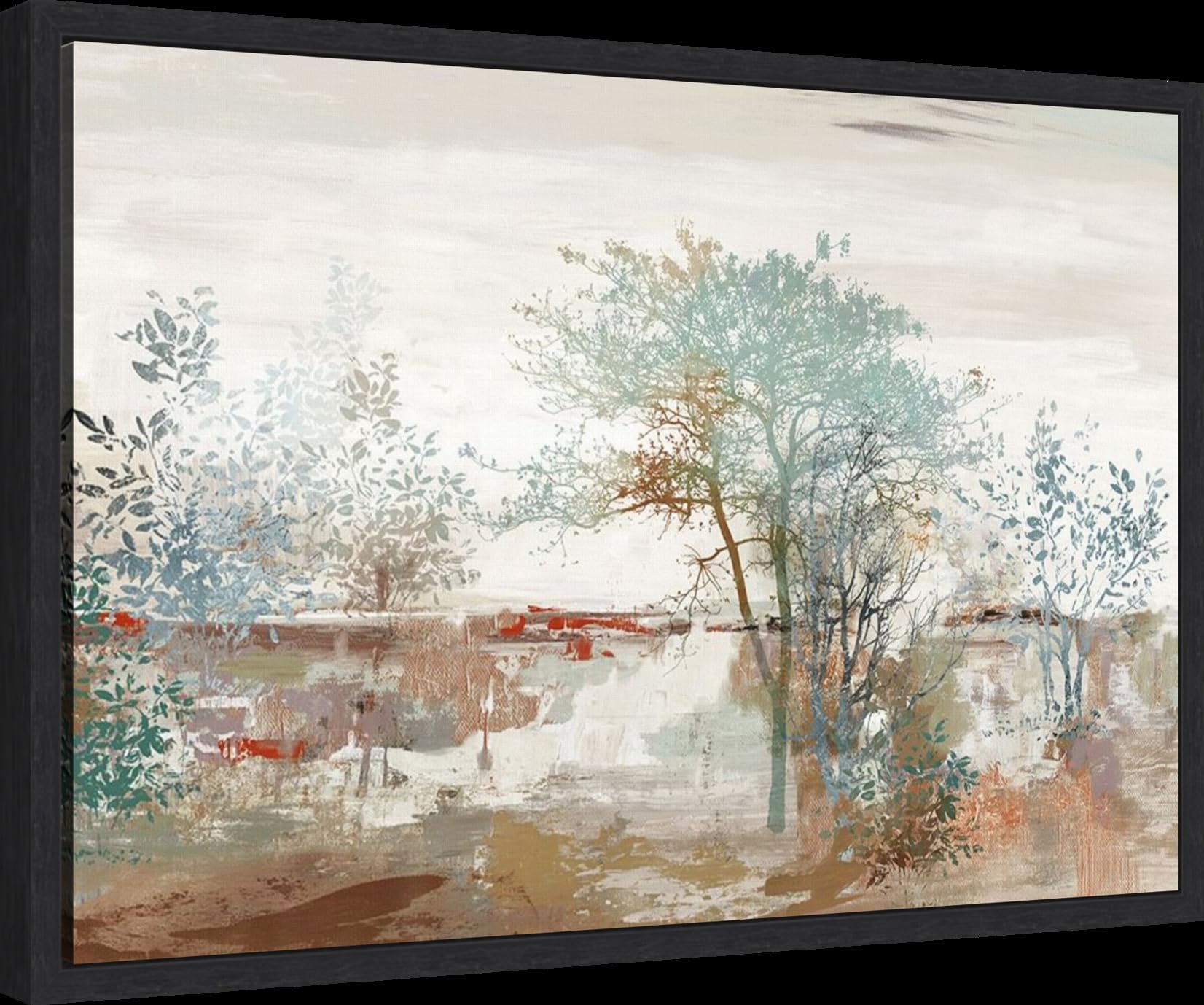 Amanti Art Framed Canvas Wall Art - 16x23 Autumn Silence Landscape Painting by Allison Pearce, Modern Framed Wall Decor for Living Room, Bedroom & Bathroom | Nature-Inspired Home Decor & Office Wall Art