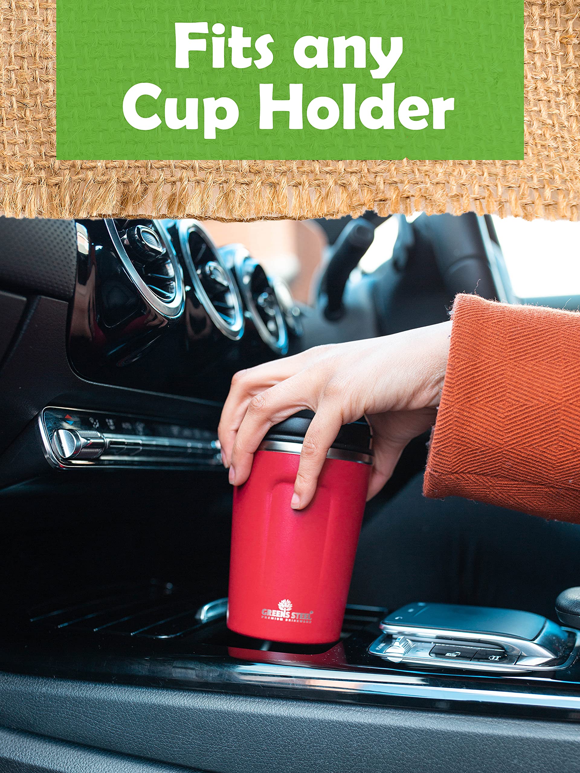 Premium 12 oz Stainless Steel Insulated Coffee Mug - Leak-Proof Travel Tumbler for Hot & Cold Drinks - Red Vacuum Flask with Lid & Handle - Perfect for Office, Commuting & Outdoor Adventures