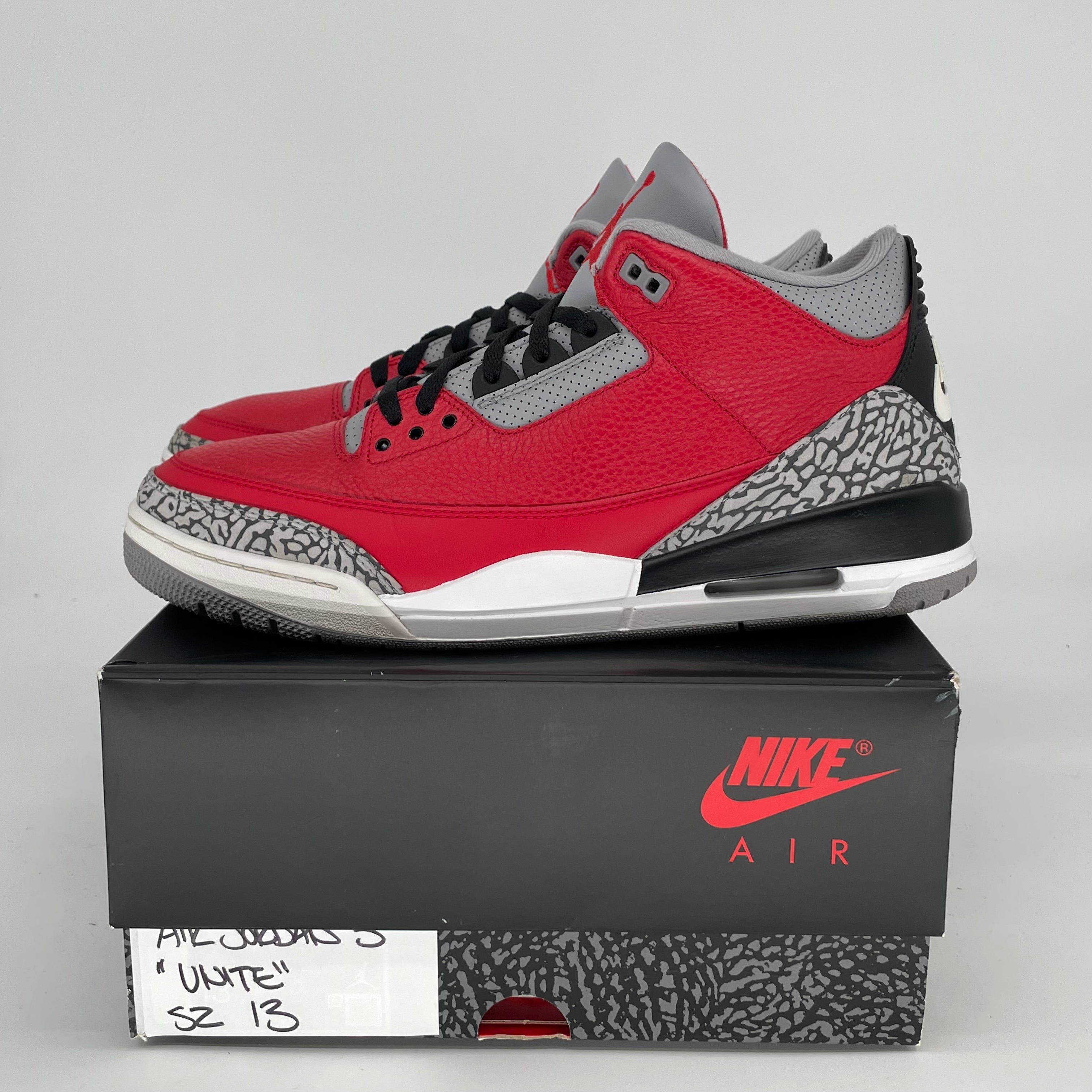 AIR JORDAN 3 UNITE Men's Basketball Shoes Size 13 - Retro Style Sneakers CK5692-600 for Sports & Casual Wear