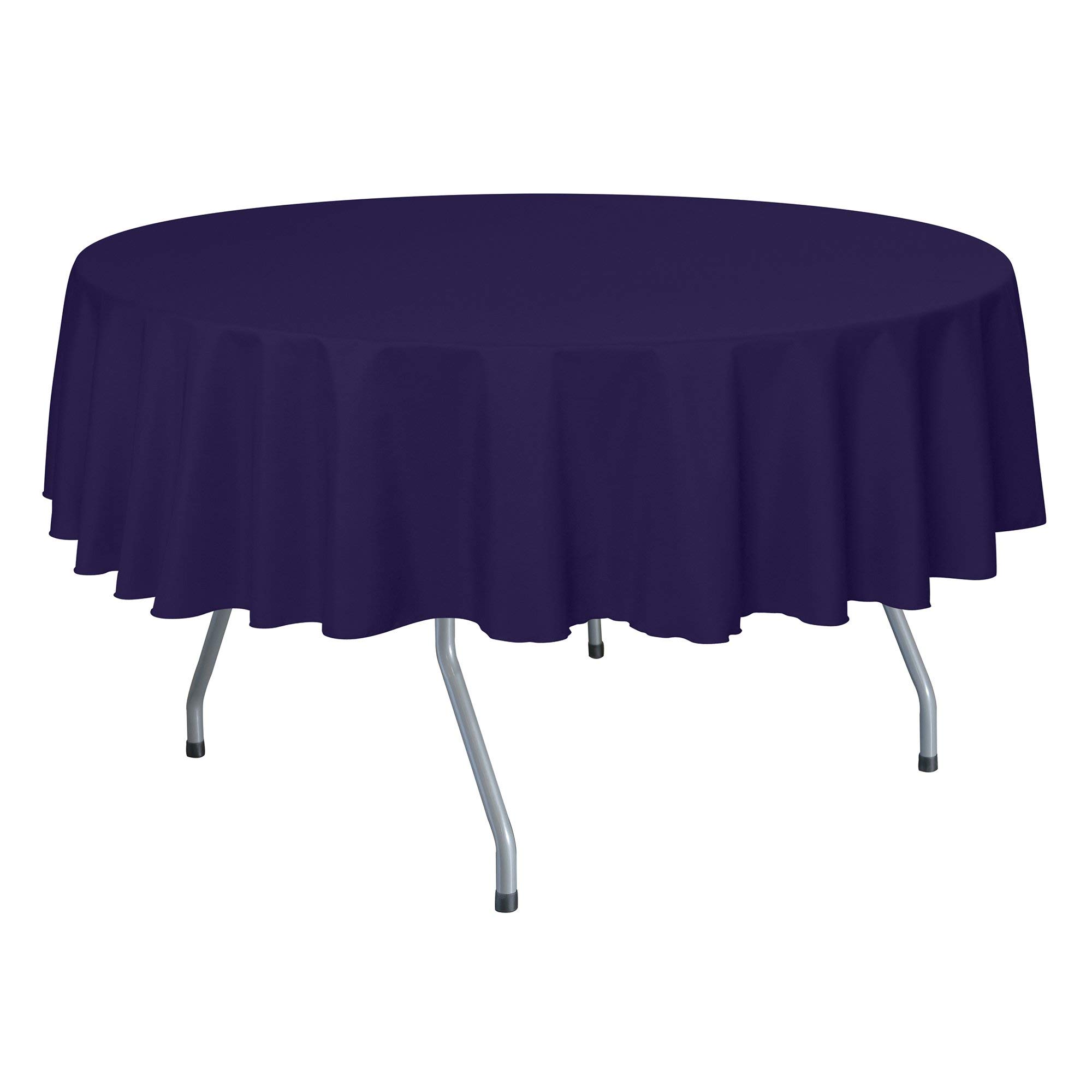 5-Pack 60-Inch Round Polyester Linen Tablecloths - Wrinkle & Stain Resistant - Fits Tables Up to 60
