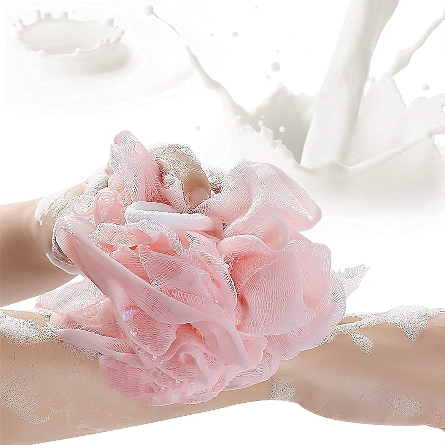 Keskriva Exfoliating Bath Gloves & Loofah Set - 3PCS Body Scrubber for Dead Skin Removal, Double-Sided Shower Sponge - Easy Clean Back Scrubber for Men & Women - Perfect for Deep Cleansing & Spa Days at Home