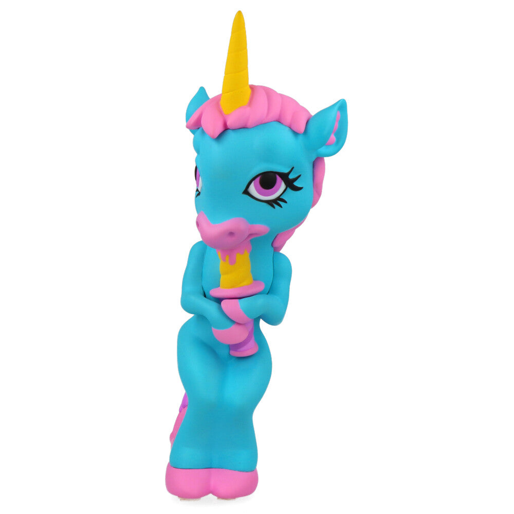 Ron English Forlorn Unicorn Blue Vinyl Art Toy - Collectible Pop Surrealism Figure for Home Decor & Art Display